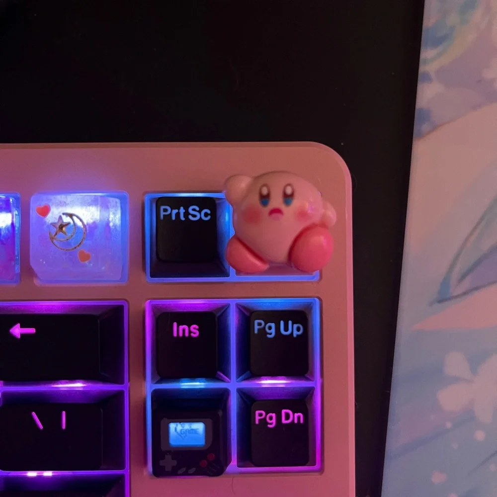 Kirby Pink PBT Keycap for Mechanical Keyboards, Fits OEM “+” Switches
